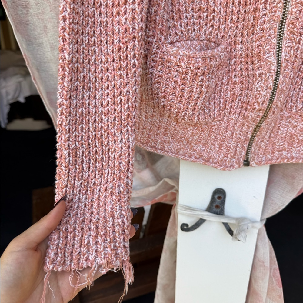 Wilfred Textured Pink Zip Up Cardigan - Picture 6 of 6